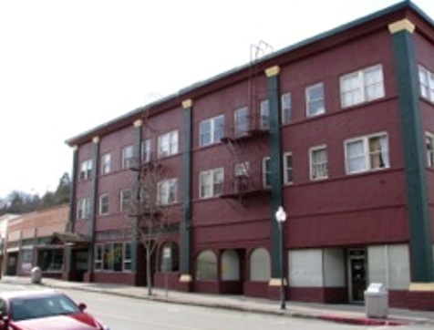 front of building and shops